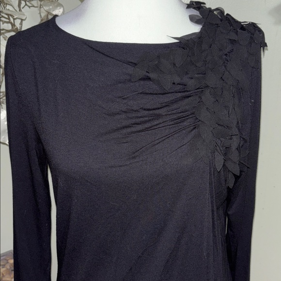 Anne Klein Black Blouse with Leaf Detail - Picture 2 of 3